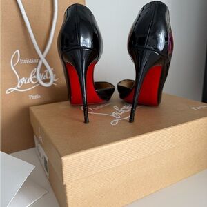 Christian Louboutin Glossy Black Heels with Signature Red Soles